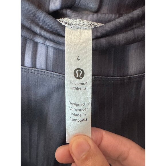 Lululemon abstract print workout leggings black and grey women's size 4 - Picture 4 of 4